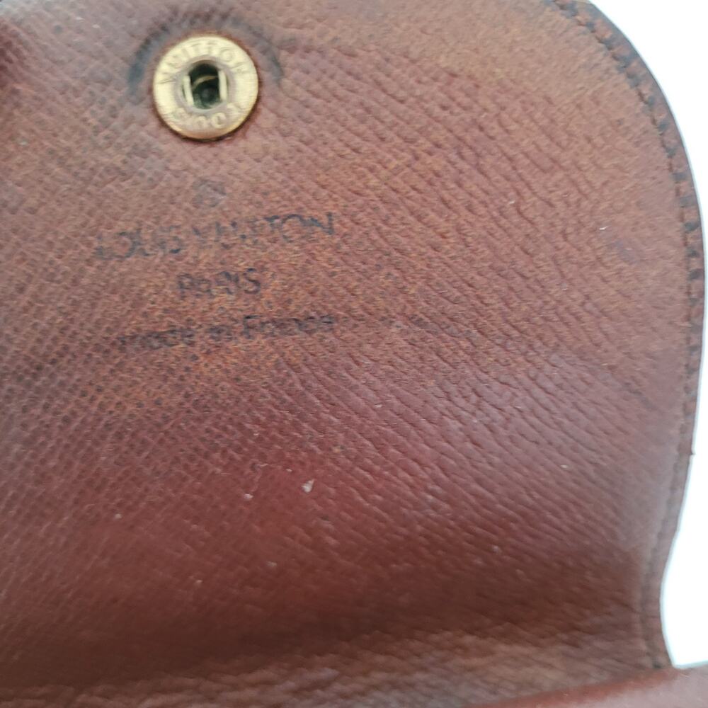 Louis Vuitton Vintage Mini Coin Holder Wallet Small Brown Horseshoe Bifold Logo - Picture 4 of 15